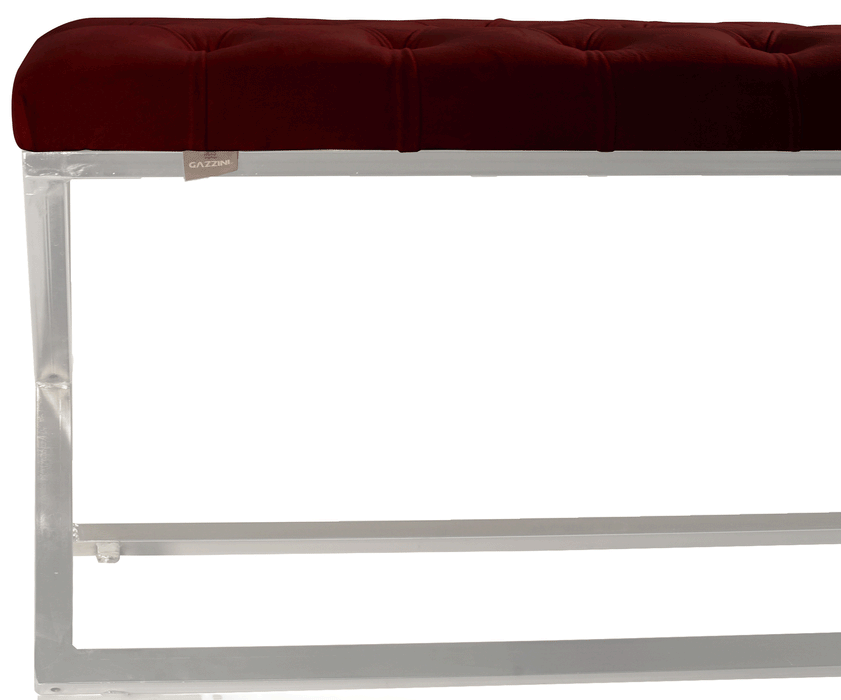 Varcera Silver Puf - Gümüş Kaplama Kapitoneli Chester Model Bench Puf