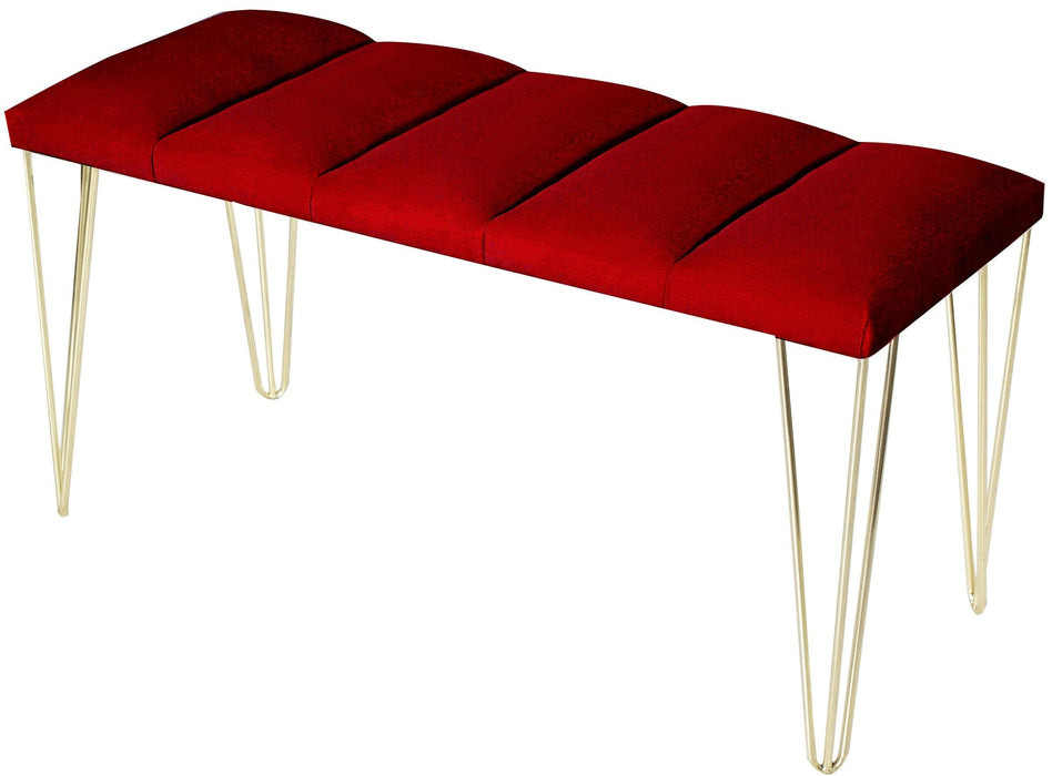 LUSTRO GOLD PUF- Dilimli Model Gold Metal Ayaklı Puf,Bench