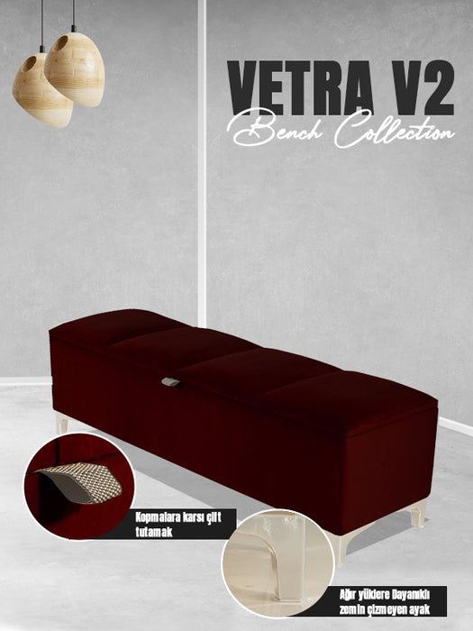 Vetra V2 Sandıklı Puf - Sandıklı Yatak Ucu Bankı - Sandıklı Bench Puf