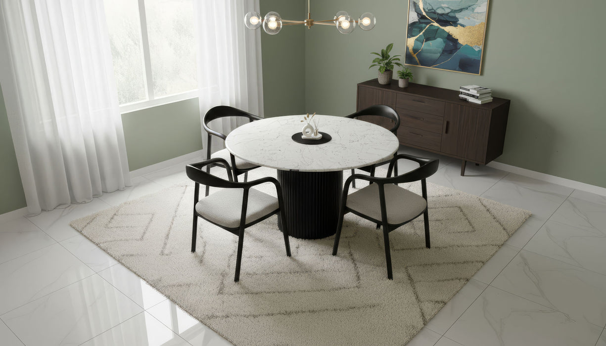 Breeze Mermer Desenli Ahşap Mutfak Masası 120x120