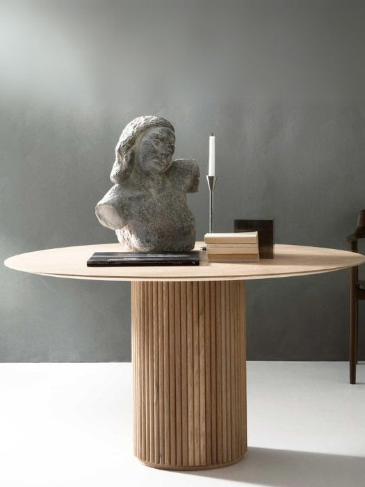 Breeze Yuvarlak Ahşap Bohem Masa 120x120