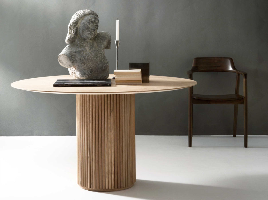 Breeze Yuvarlak Ahşap Bohem Masa 120x120