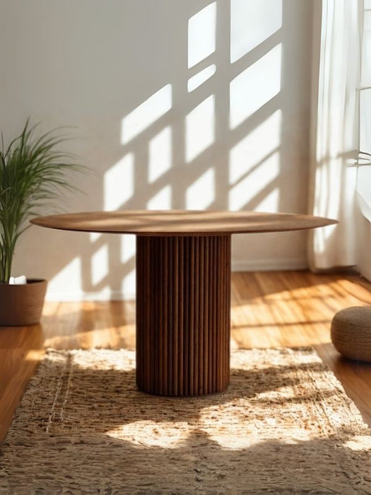 Breeze Yuvarlak Ahşap Bohem Masa 130x130