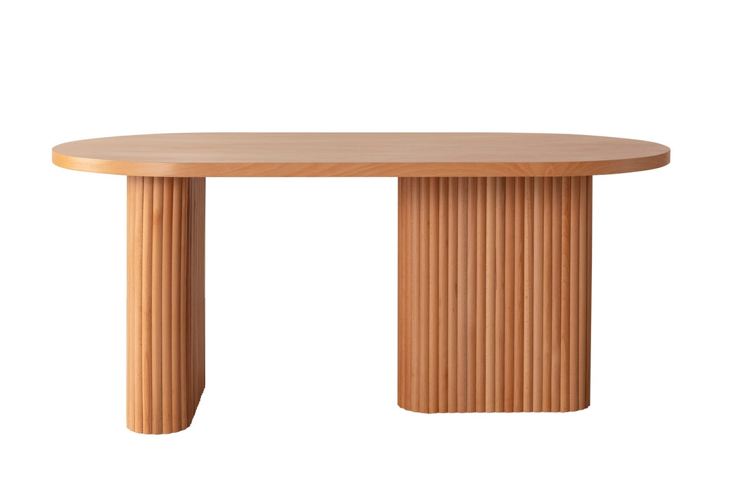 Calista Oval Ahşap Bohem Yemek Masası 90x180