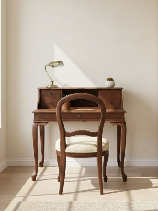 Crown Fransız Still Raflı Ahşap Çalışma Masası 80x125