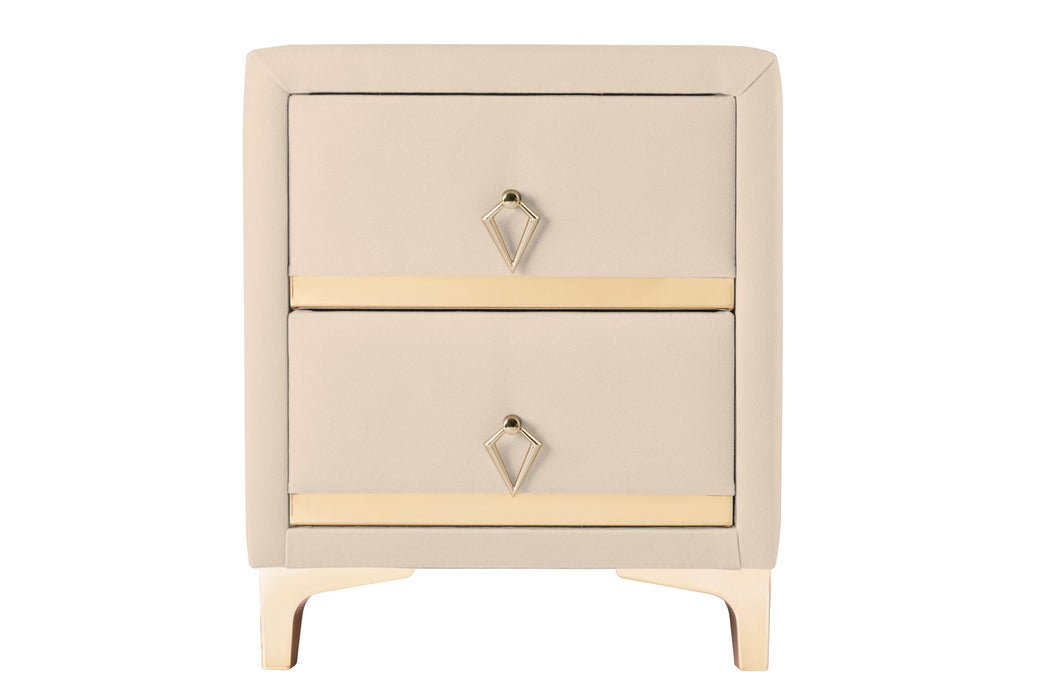 Doppia Linea Gold Komodin, İki Çekmeceli