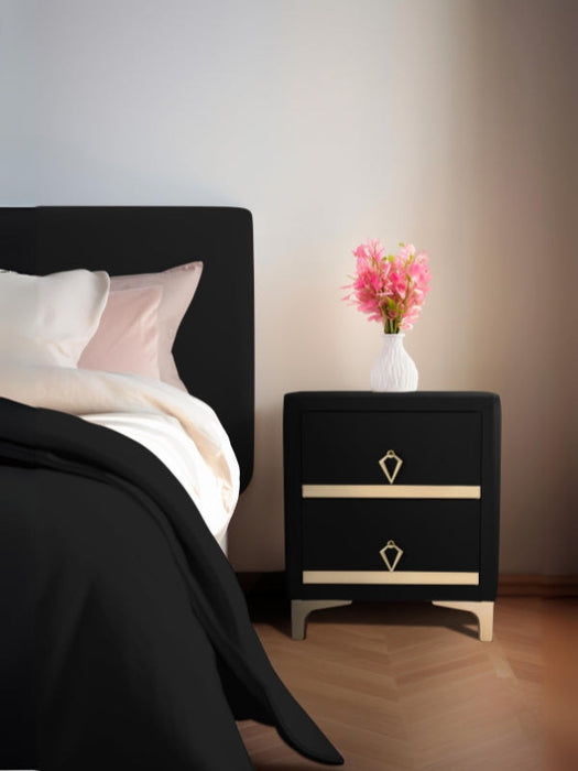 Doppia Linea Gold Komodin, İki Çekmeceli