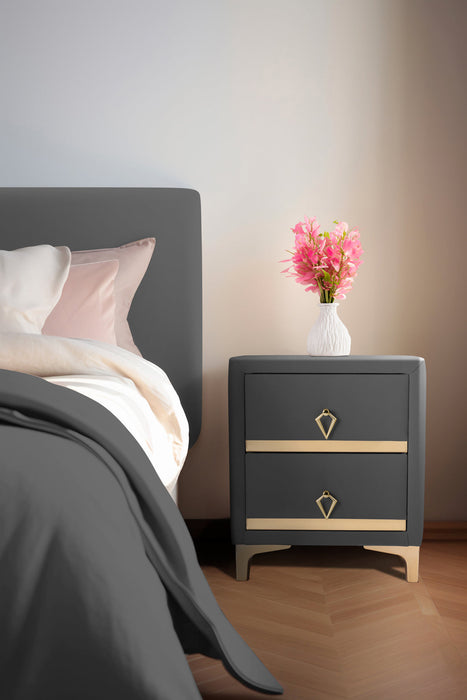 Doppia Linea Gold Komodin, İki Çekmeceli