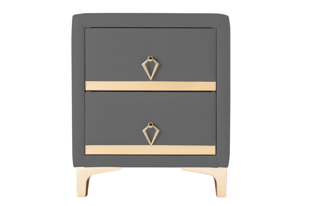 Doppia Linea Gold Komodin, İki Çekmeceli