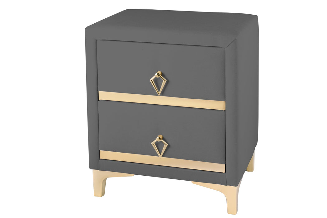 Doppia Linea Gold Komodin, İki Çekmeceli