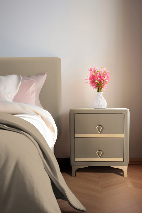 Doppia Linea Gold Komodin, İki Çekmeceli