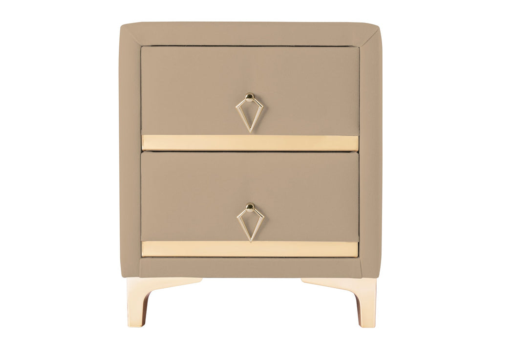 Doppia Linea Gold Komodin, İki Çekmeceli