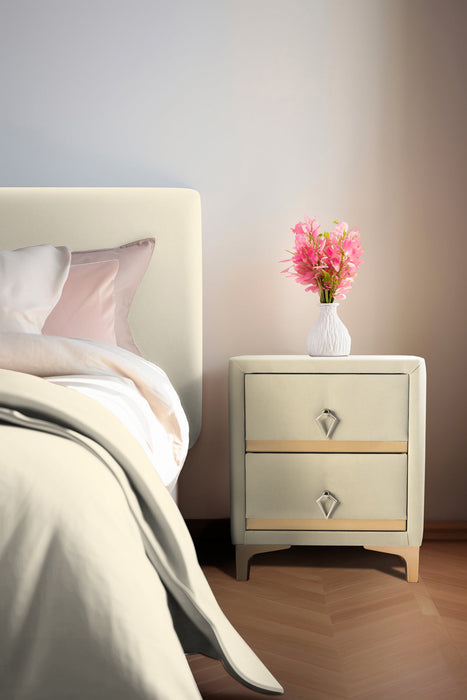 Doppia Linea Gold Komodin, İki Çekmeceli