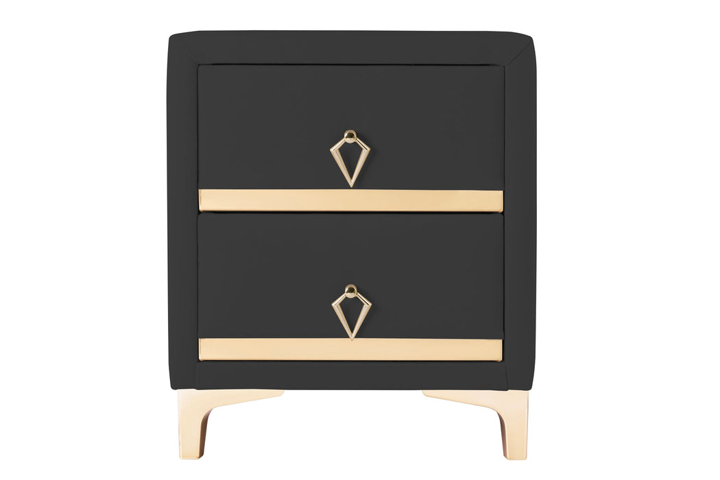 Doppia Linea Gold Komodin, İki Çekmeceli