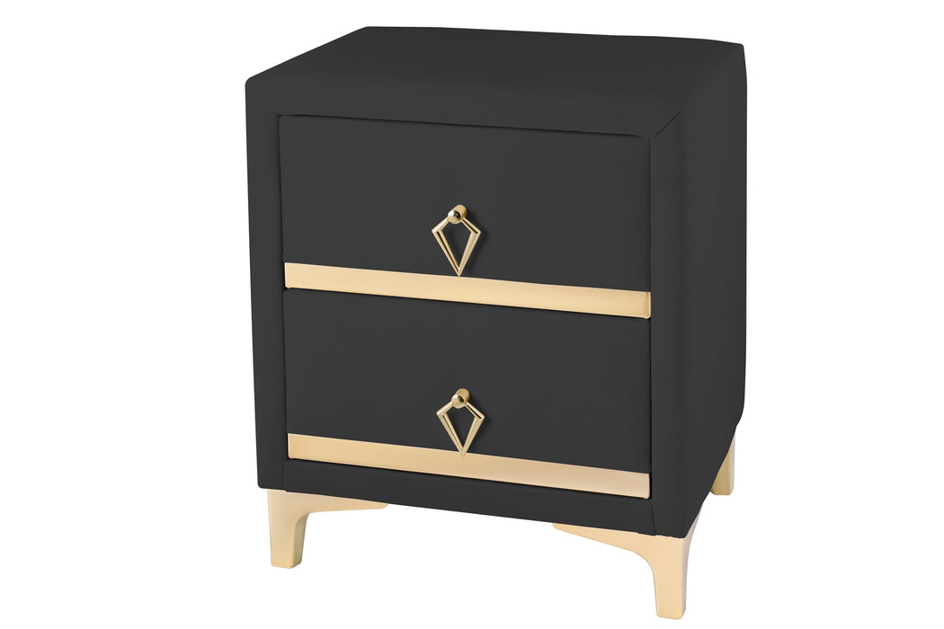 Doppia Linea Gold Komodin, İki Çekmeceli