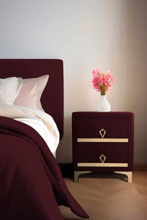 Doppia Linea Gold Komodin, İki Çekmeceli