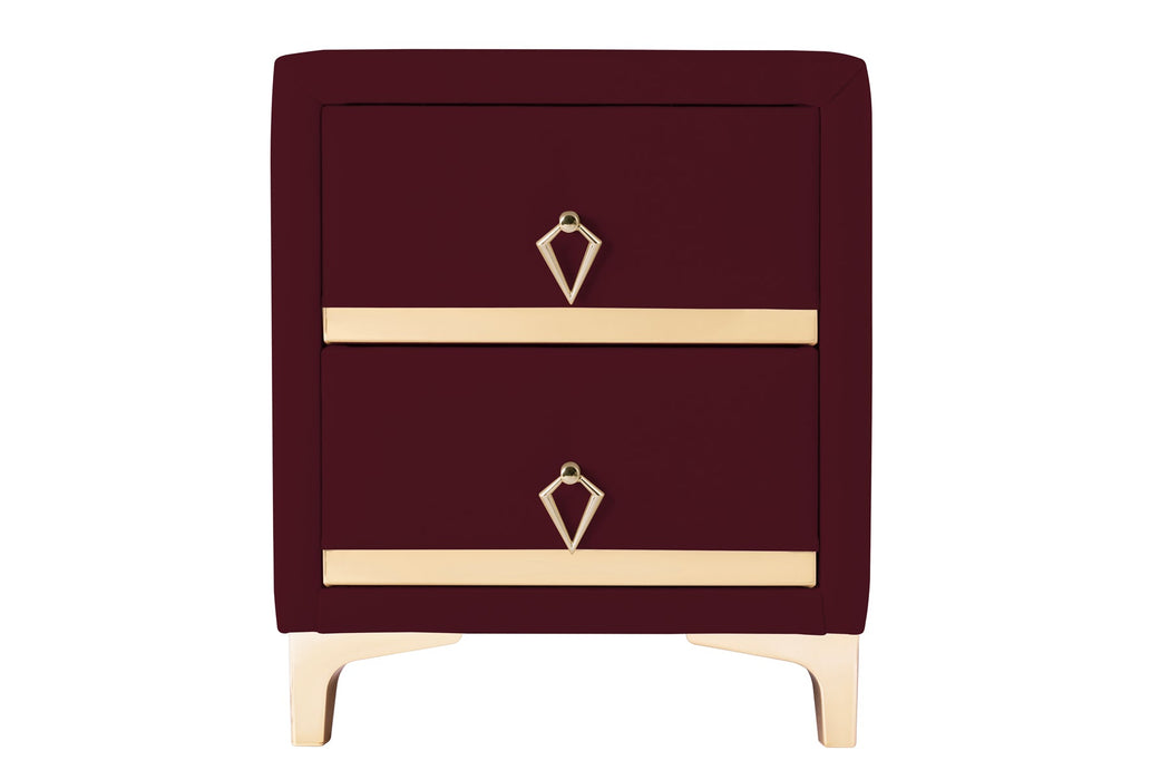 Doppia Linea Gold Komodin, İki Çekmeceli