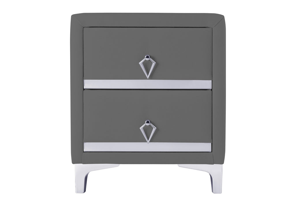 Doppia Linea Silver Komodin, İki Çekmeceli