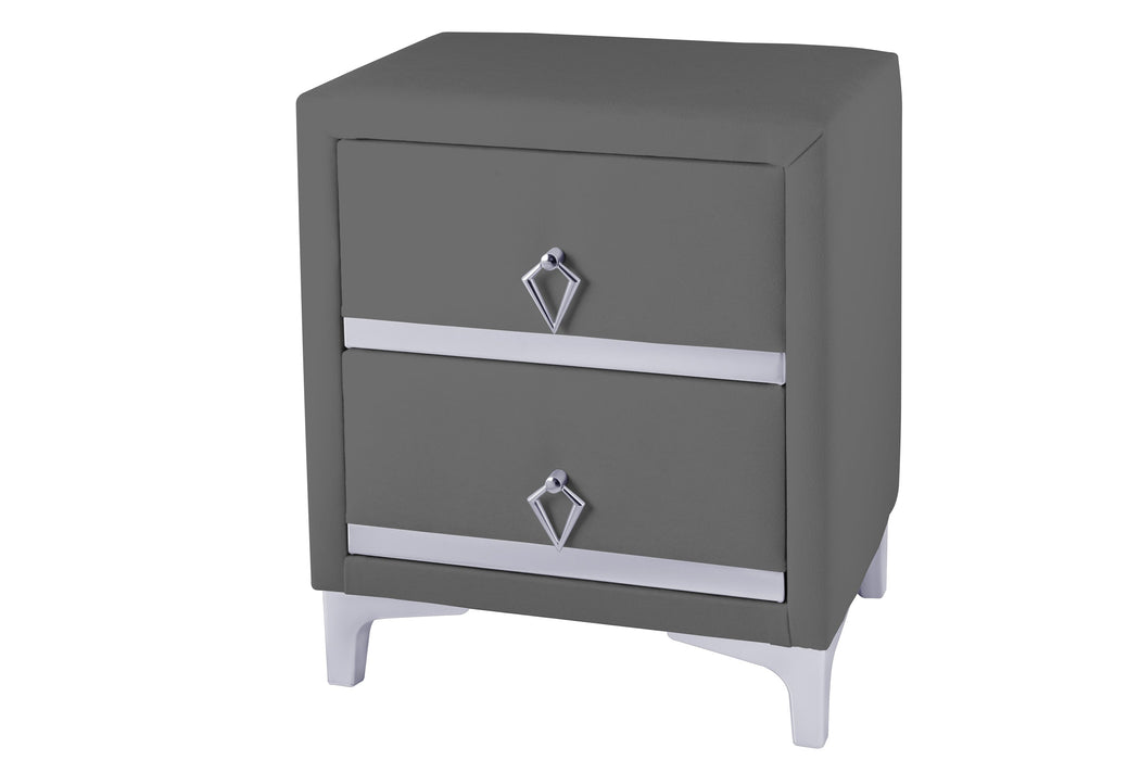 Doppia Linea Silver Komodin, İki Çekmeceli