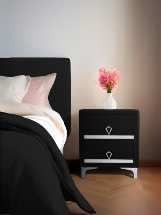 Doppia Linea Silver Komodin, İki Çekmeceli