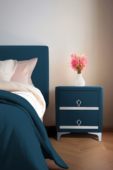 Doppia Linea Silver Komodin, İki Çekmeceli