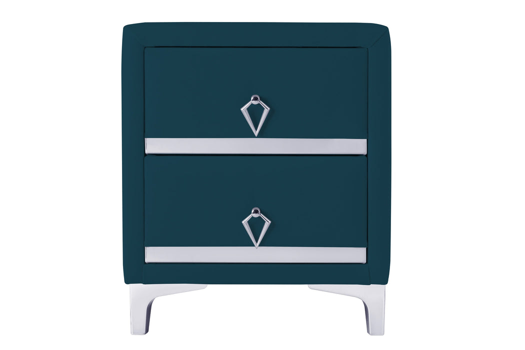 Doppia Linea Silver Komodin, İki Çekmeceli