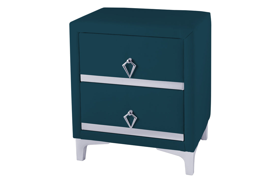 Doppia Linea Silver Komodin, İki Çekmeceli