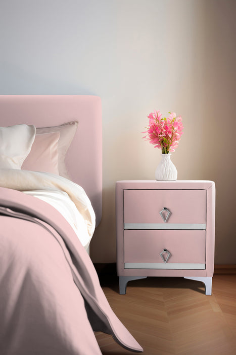 Doppia Linea Silver Komodin, İki Çekmeceli