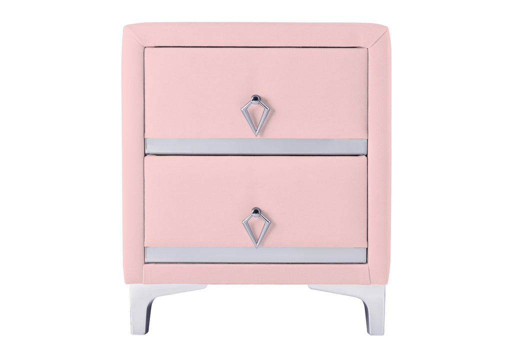 Doppia Linea Silver Komodin, İki Çekmeceli