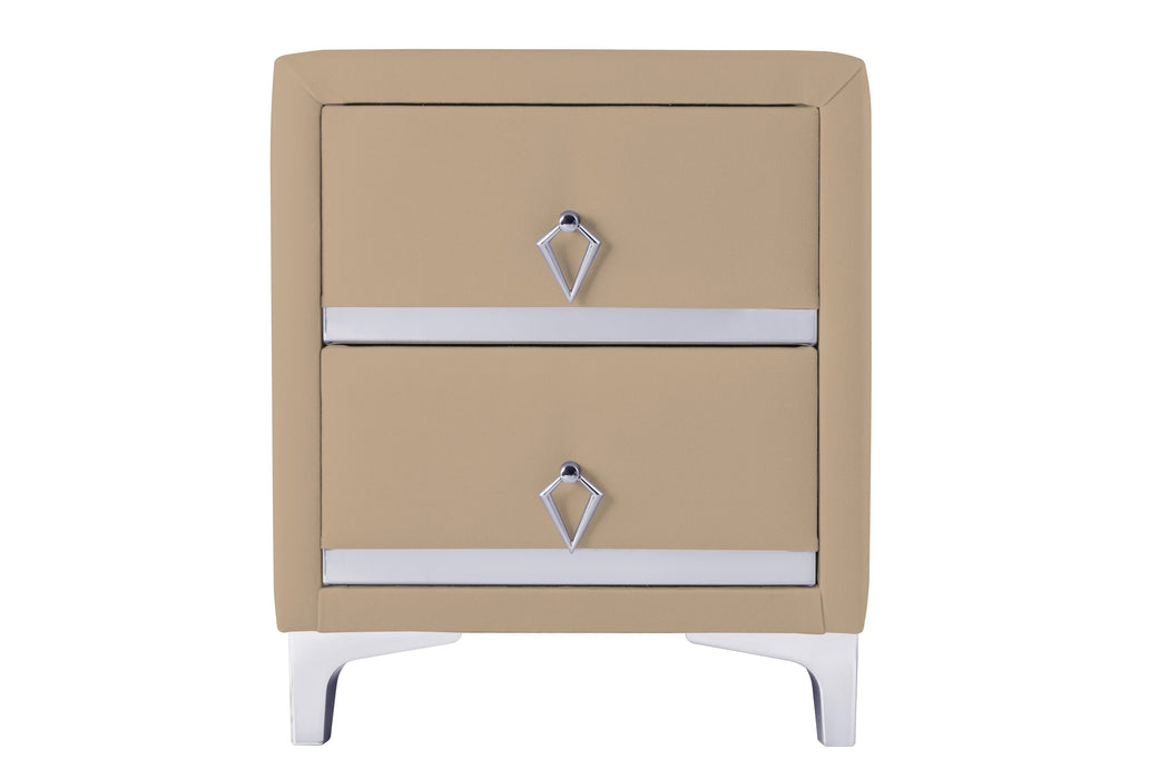 Doppia Linea Silver Komodin, İki Çekmeceli