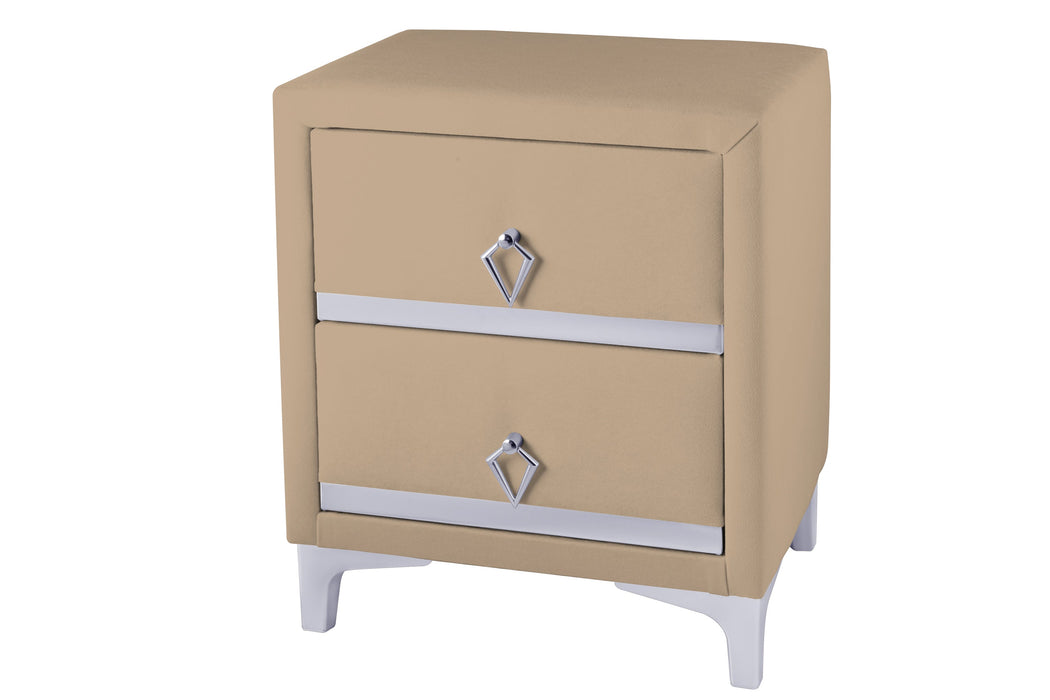 Doppia Linea Silver Komodin, İki Çekmeceli