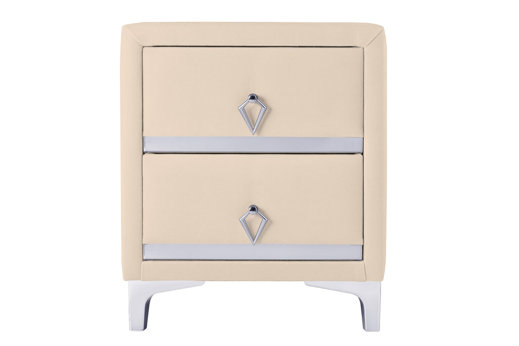 Doppia Linea Silver Komodin, İki Çekmeceli