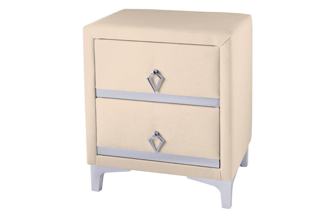 Doppia Linea Silver Komodin, İki Çekmeceli