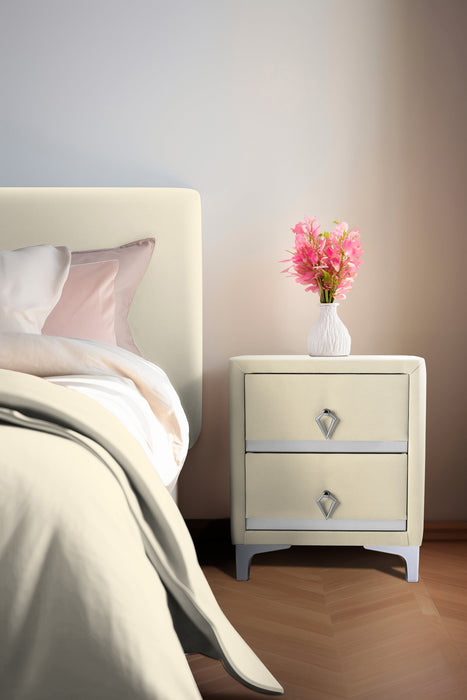 Doppia Linea Silver Komodin, İki Çekmeceli