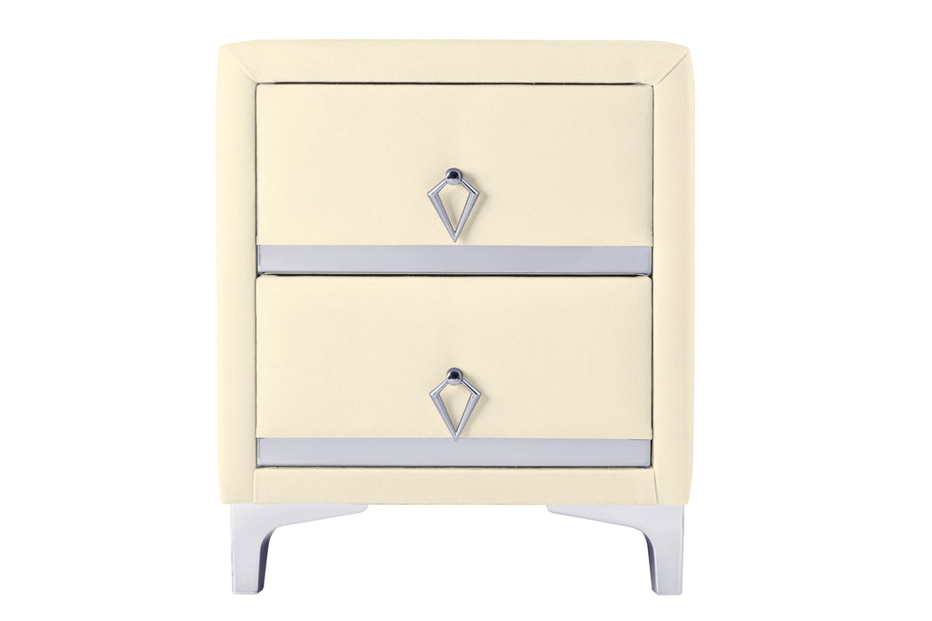 Doppia Linea Silver Komodin, İki Çekmeceli