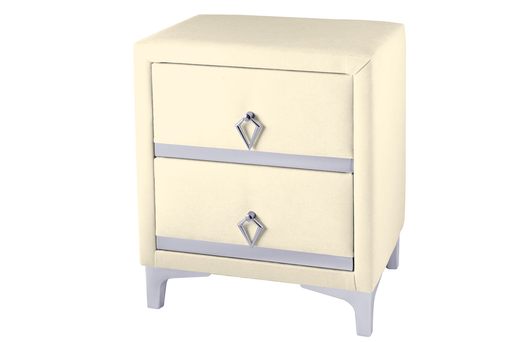 Doppia Linea Silver Komodin, İki Çekmeceli