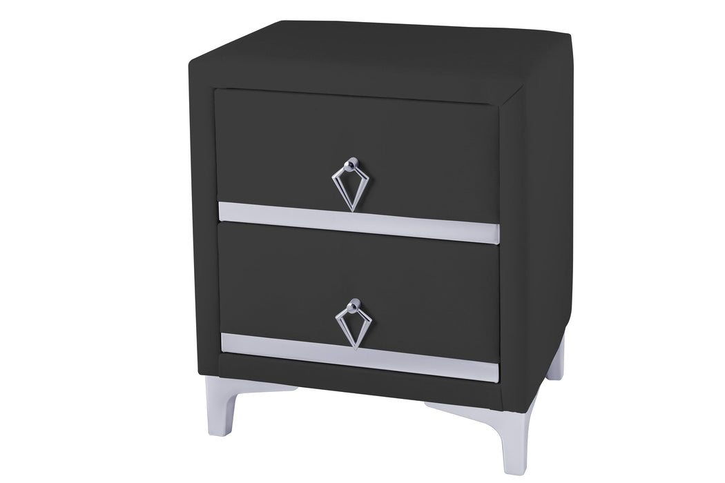 Doppia Linea Silver Komodin, İki Çekmeceli