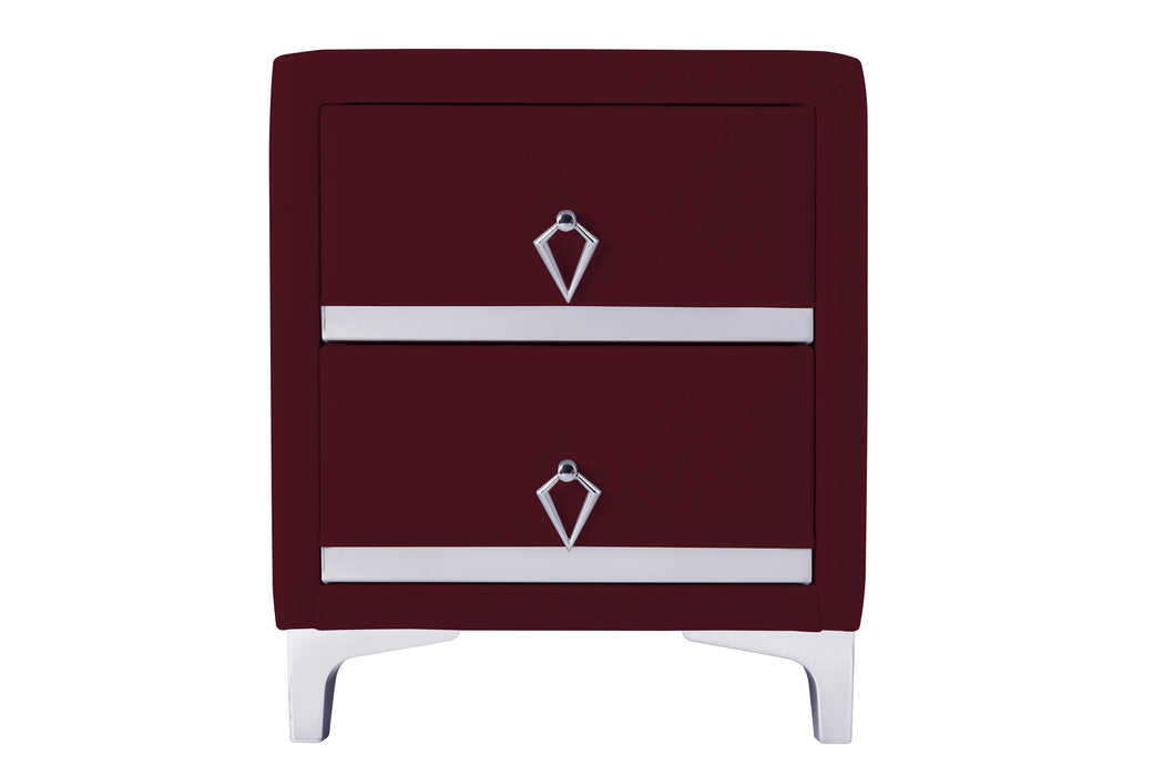 Doppia Linea Silver Komodin, İki Çekmeceli