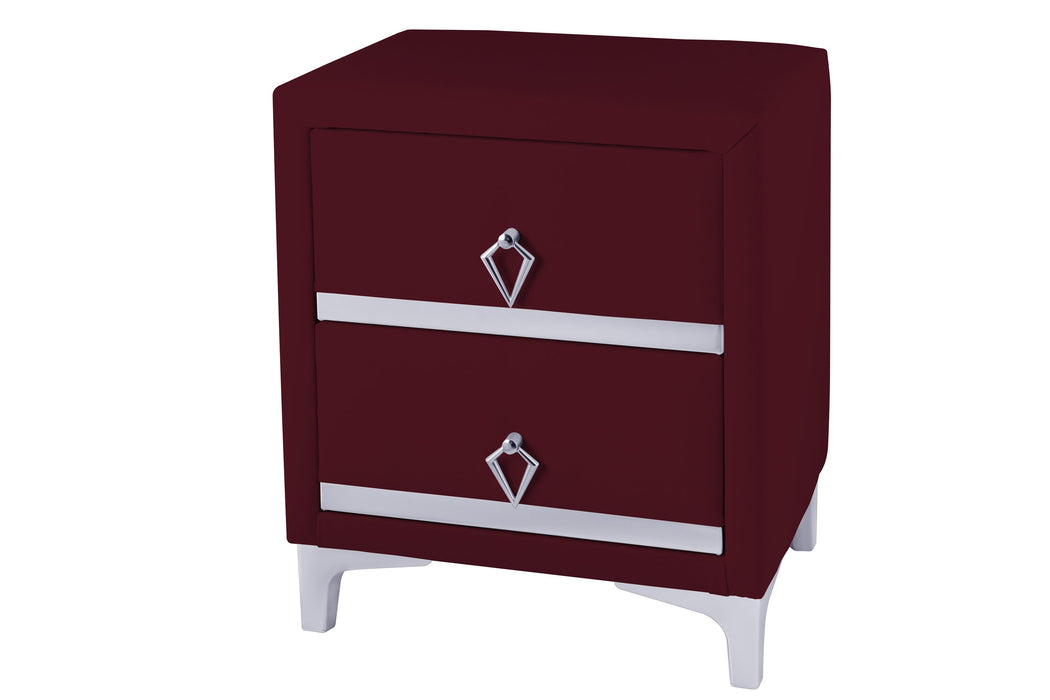 Doppia Linea Silver Komodin, İki Çekmeceli