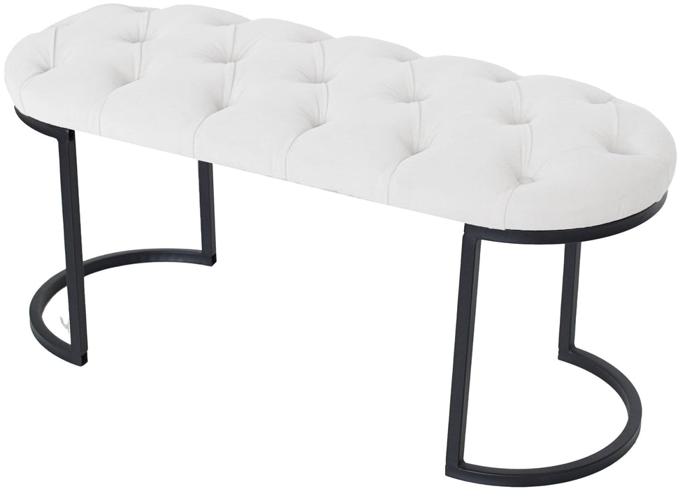 Elisse Siyah Metal Ayaklı Bench Puf