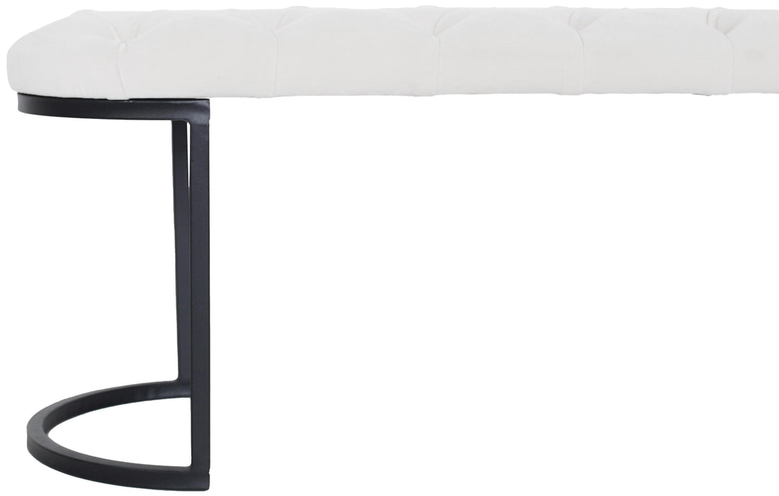 Elisse Siyah Metal Ayaklı Bench Puf