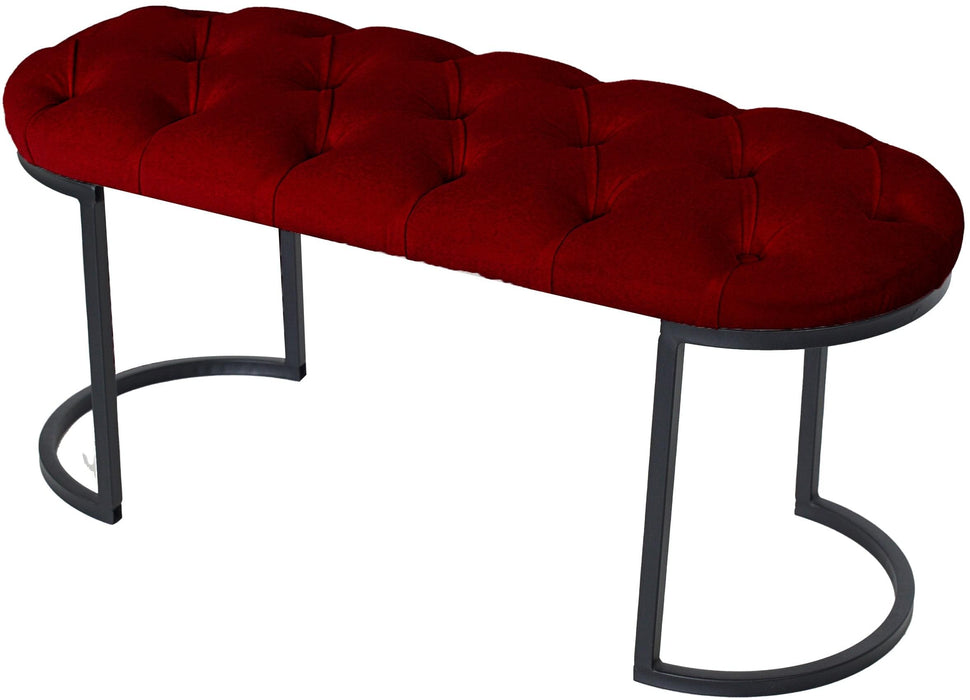 Elisse Siyah Metal Ayaklı Bench Puf