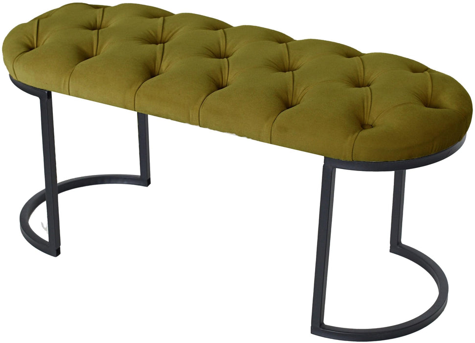 Elisse Siyah Metal Ayaklı Bench Puf