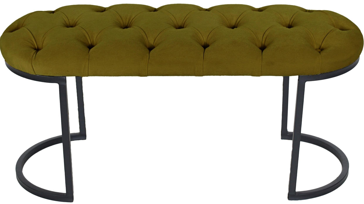 Elisse Siyah Metal Ayaklı Bench Puf