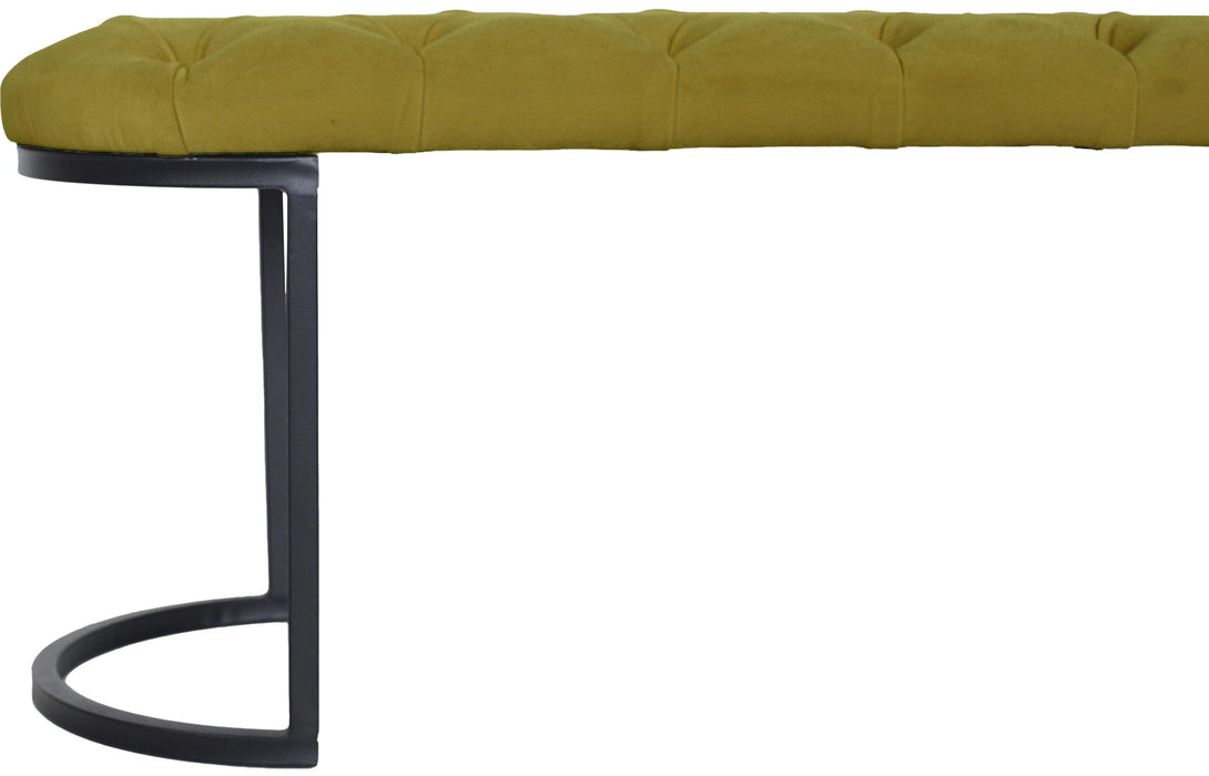 Elisse Siyah Metal Ayaklı Bench Puf