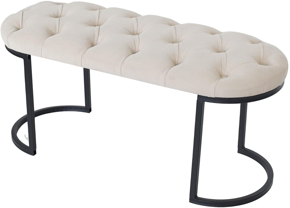 Elisse Siyah Metal Ayaklı Bench Puf