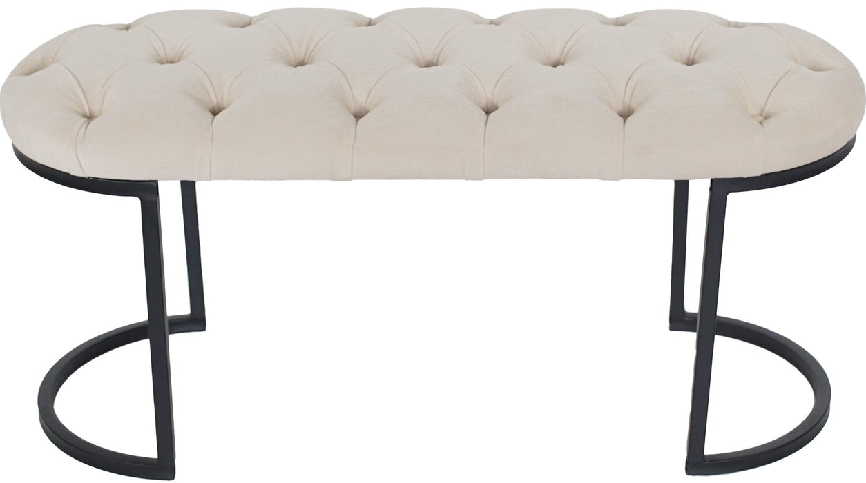 Elisse Siyah Metal Ayaklı Bench Puf