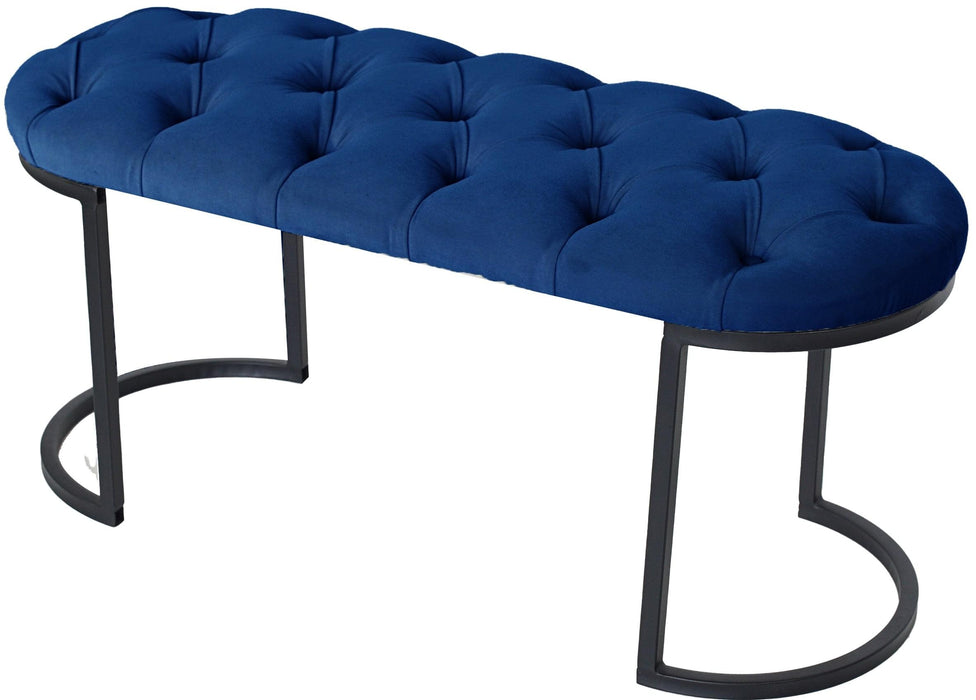 Elisse Siyah Metal Ayaklı Bench Puf