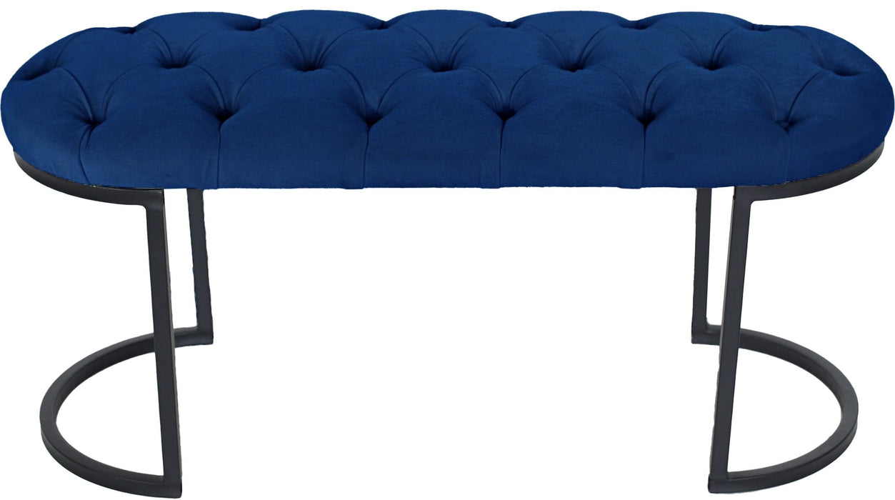 Elisse Siyah Metal Ayaklı Bench Puf