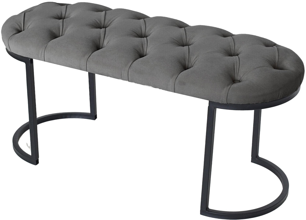 Elisse Siyah Metal Ayaklı Bench Puf